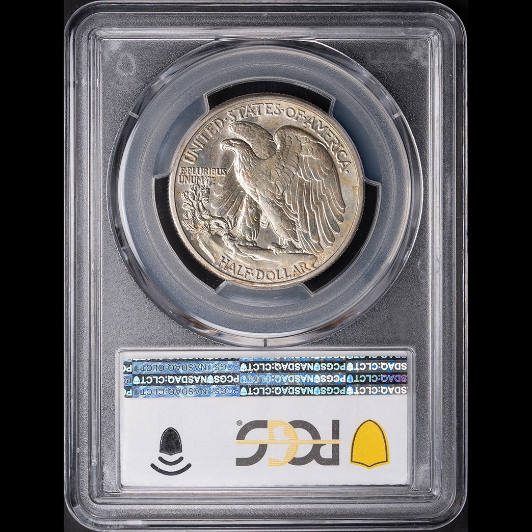 1918-S 50C Walking Liberty Half Dollar PCGS MS64 in holder, view 2