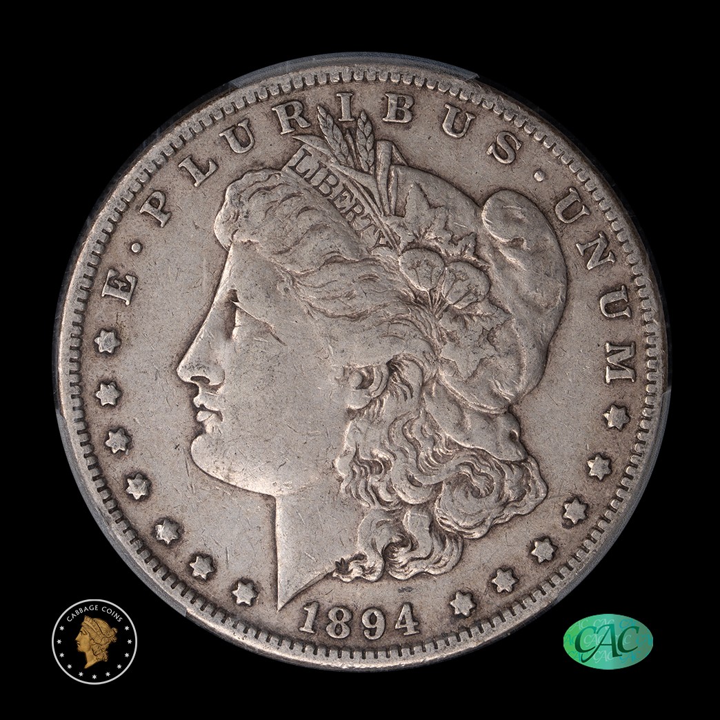 1894 $1 Morgan Silver Dollar PCGS VF30 CAC obverse