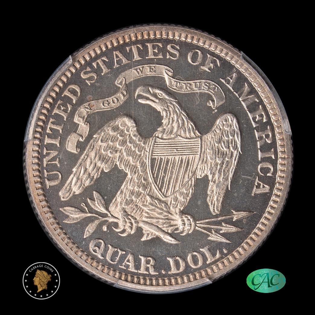 1878 25C Seated Quarter Proof PCGS PR63CAM CAC reverse
