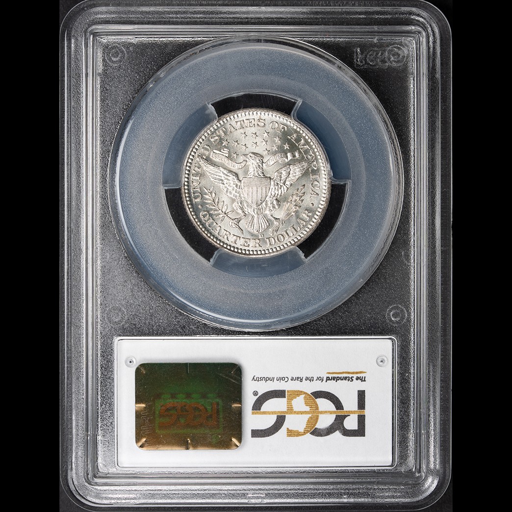 1916-D 25C Barber Quarter PCGS MS66 CAC in holder, view 2