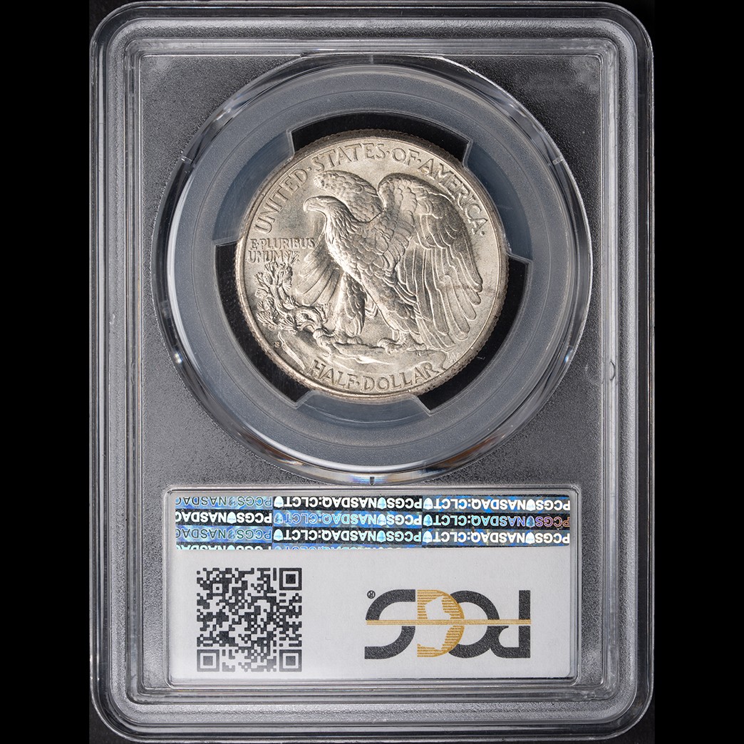 1933-S 50C Walking Liberty Half Dollar PCGS MS66 CAC in holder, view 2