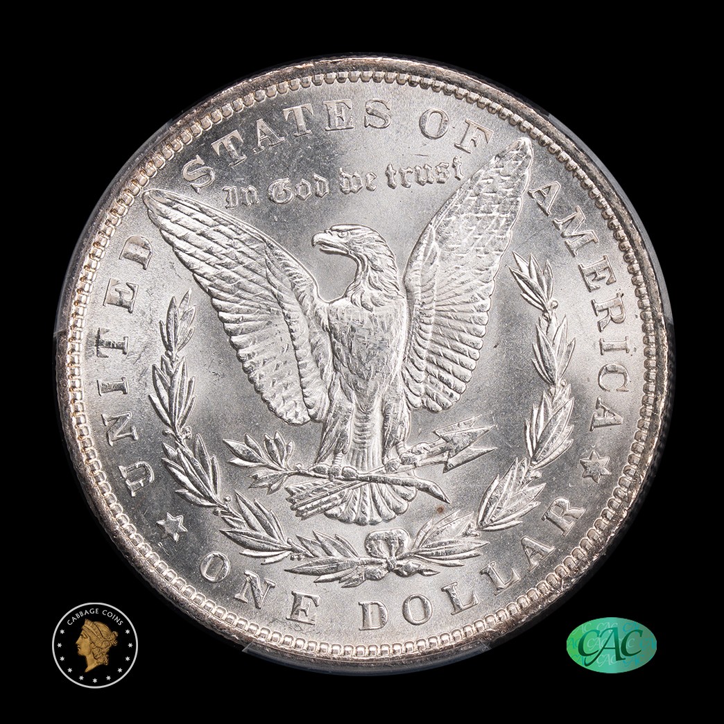 1893 $1 Morgan Silver Dollar PCGS MS62 CAC reverse