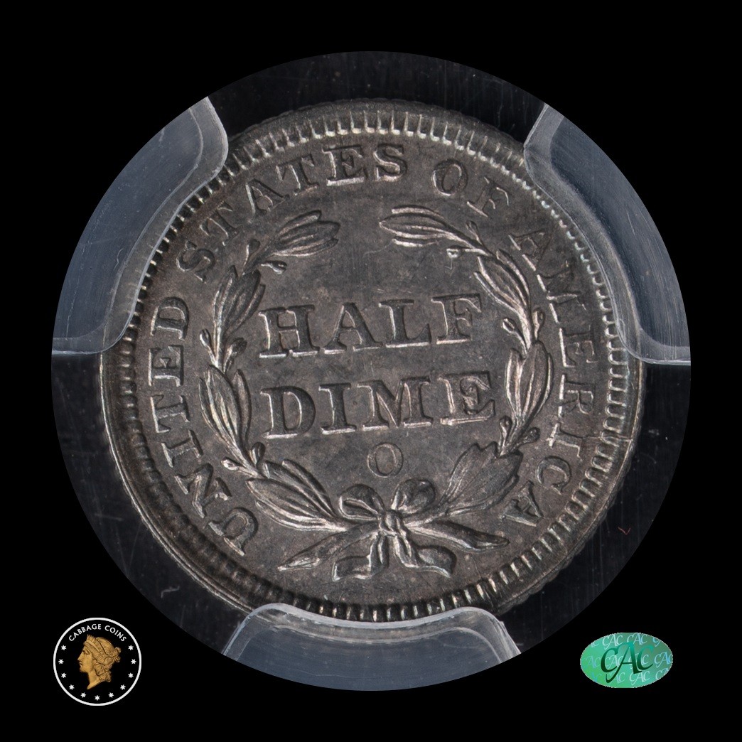 1859-O H10C Liberty Seated Half Dime PCGS MS64 CAC reverse