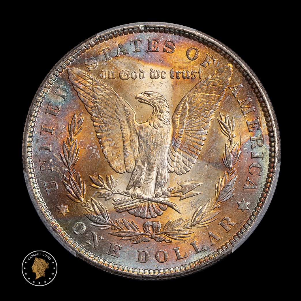 1886 $1 Morgan Silver Dollar PCGS MS62 Toner (Dual Sided EOR) obverse