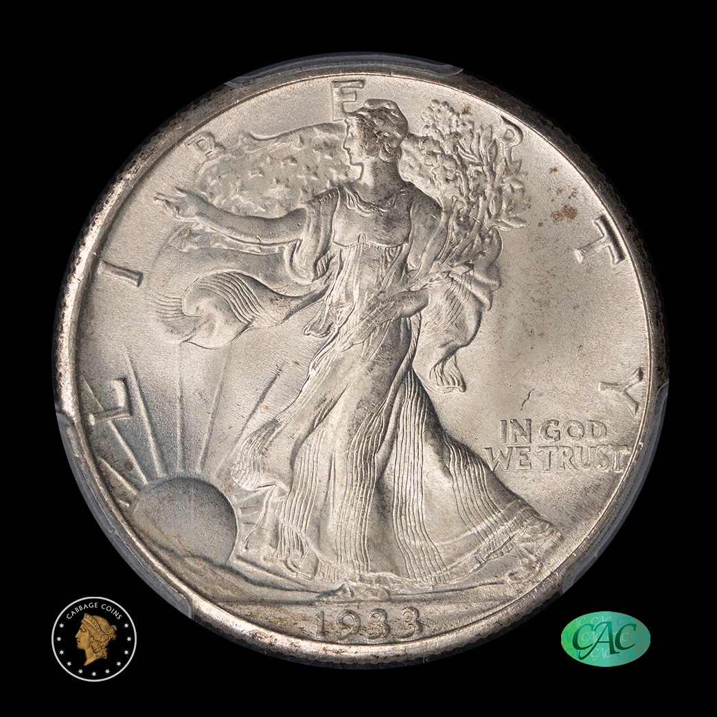 1933-S 50C Walking Liberty Half Dollar PCGS MS66 CAC obverse