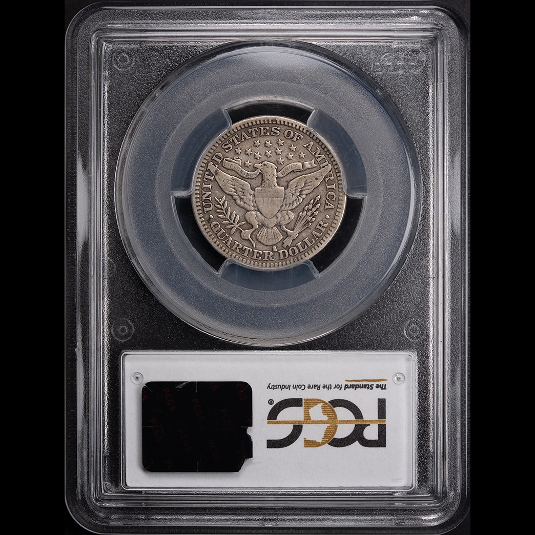 1914-S 25C Barber Quarter Dollar PCGS VF20 CAC in holder, view 2