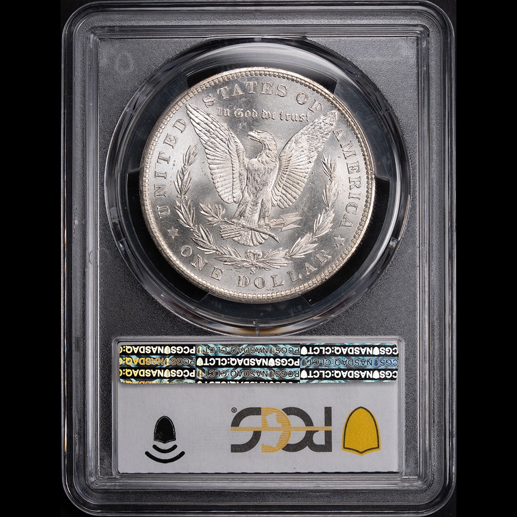 1901-S $1 Morgan Silver Dollar PCGS MS64 CAC in holder, view 2