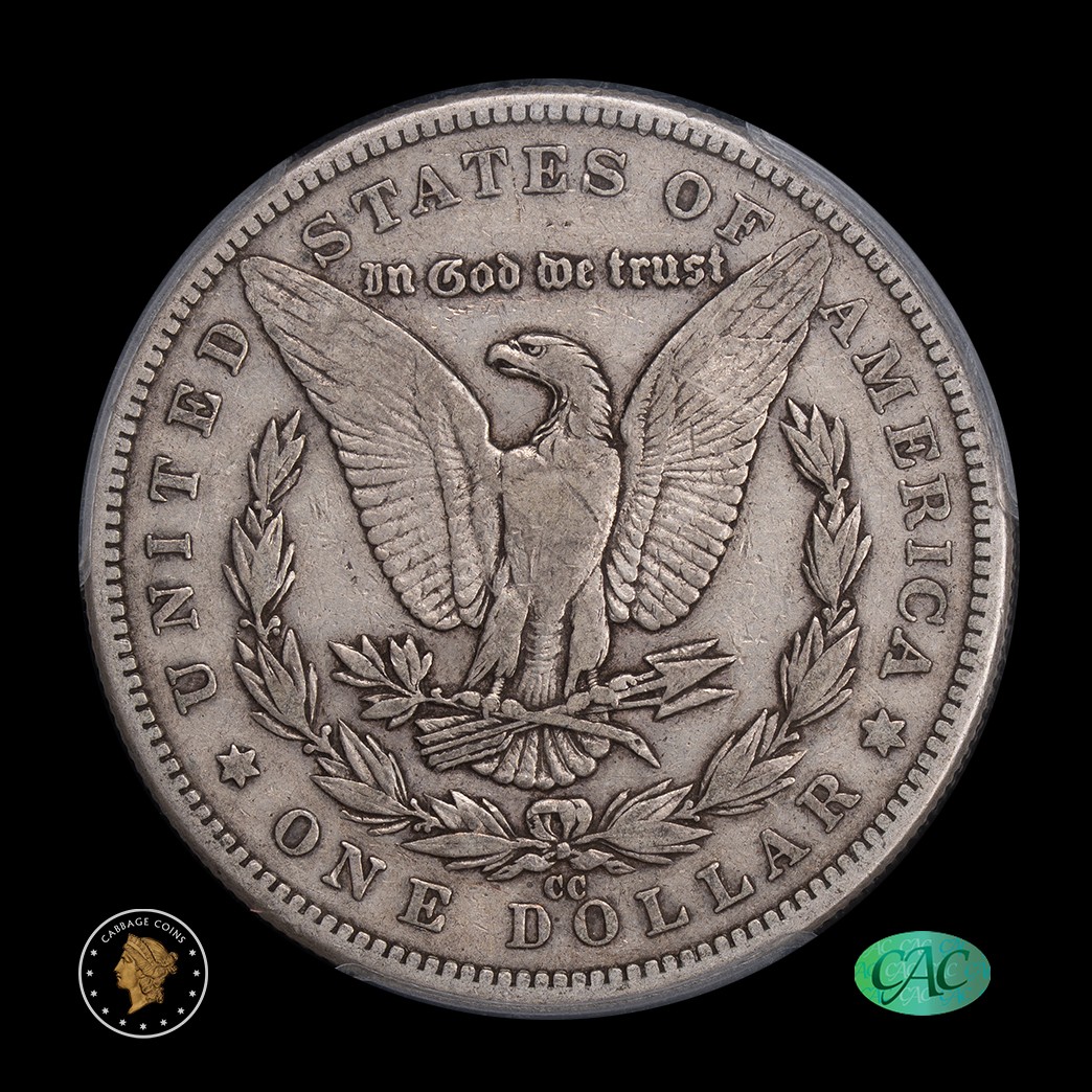 1889-CC $1 Morgan Silver Dollar PCGS VF25 CAC reverse