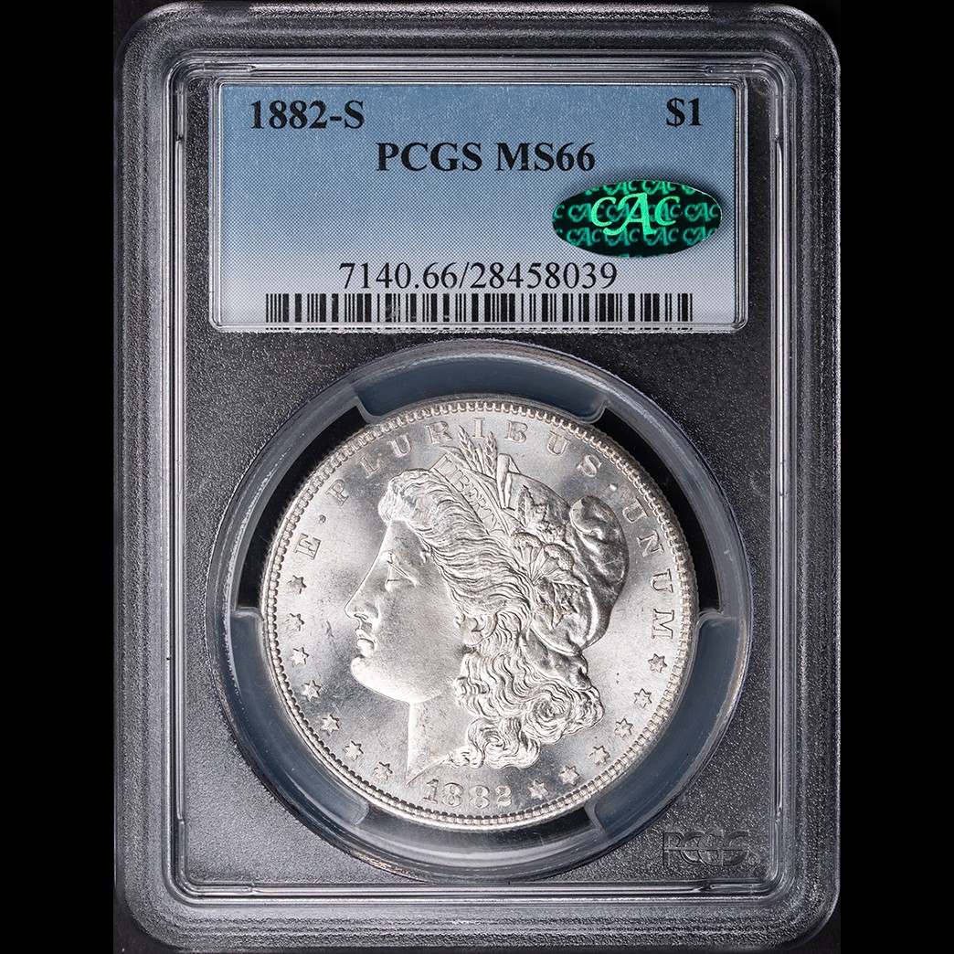 1882-S $1 Morgan Silver Dollar PCGS MS66 CAC obverse
