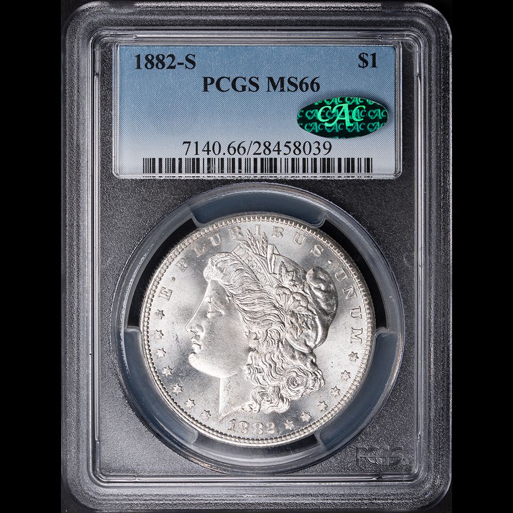 1882-S $1 Morgan Silver Dollar PCGS MS66 CAC obverse