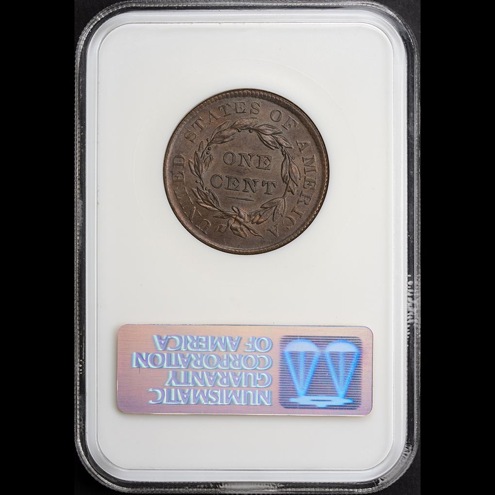 1835 1C Large Cent NGC MS65 BN CAC reverse