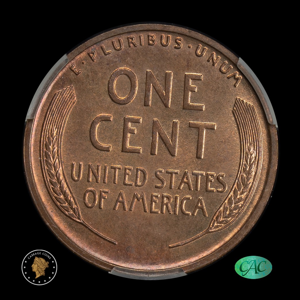 1912 1C Lincoln Cent Matte Finish Proof CAC PR64RB Witterbrick (JD) reverse