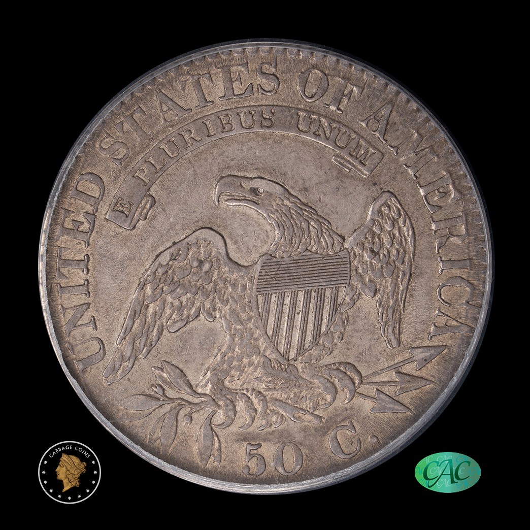 1824/1 50C Capped Bust Half Dollar PCGS XF45 CAC reverse