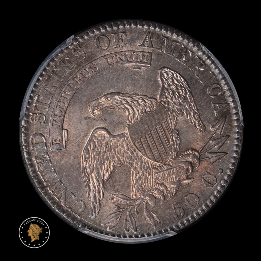 1821 50C Capped Bust Half Dollar PCGS MS65 San Diego reverse