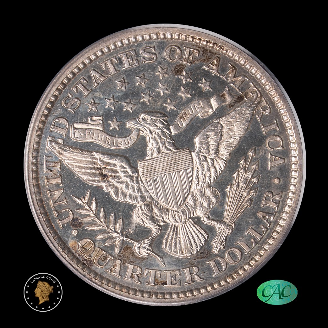 1897 25C Barber Quarter Proof PCGS PR65 CAC reverse