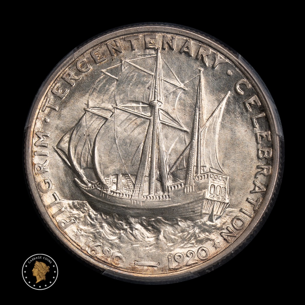 1921 50C Pilgrim Commemorative Half Dollar PCGS MS67 reverse