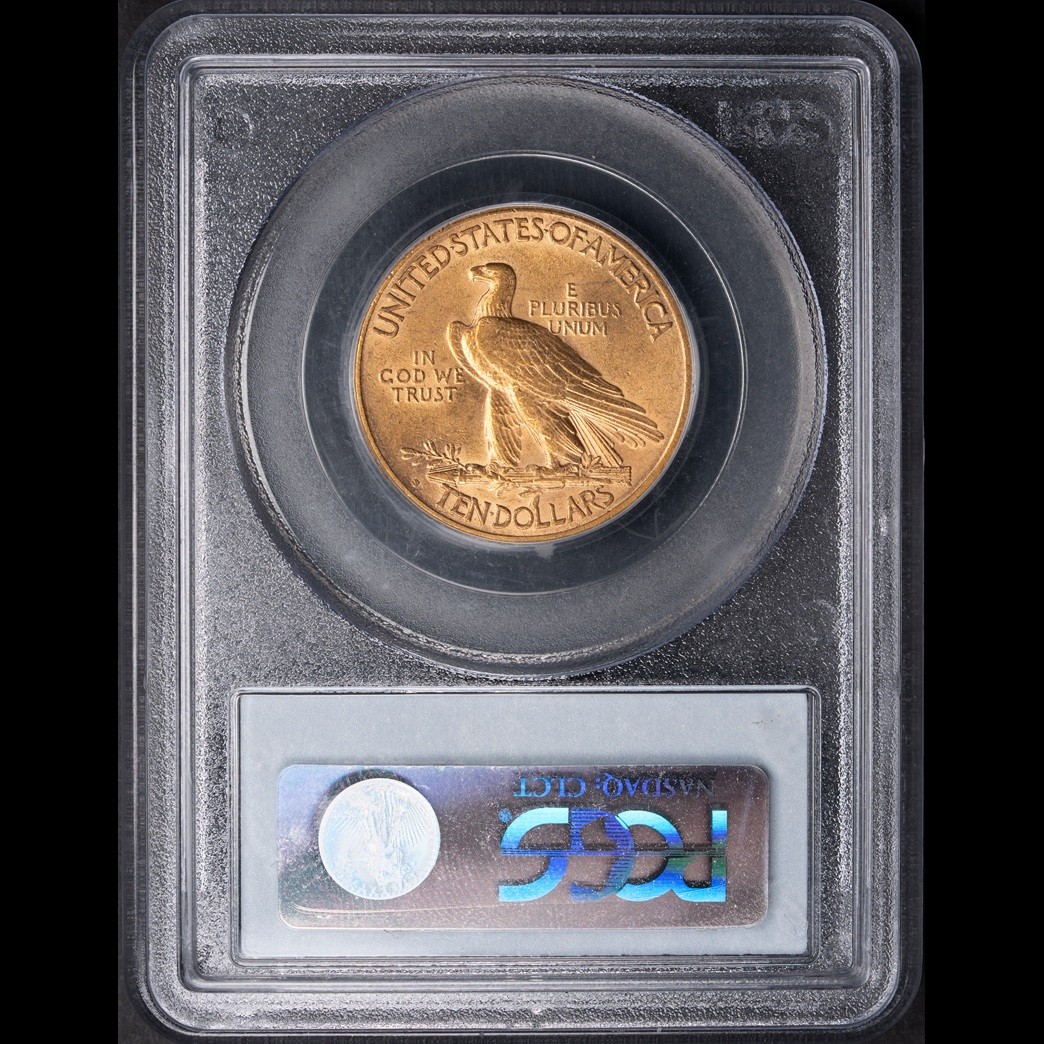 1913-S $10 Indian Head Eagle PCGS MS62 in holder, view 2