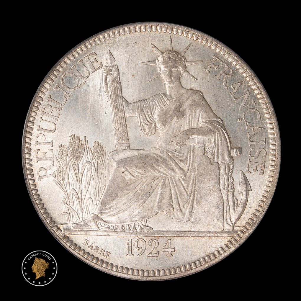 1924-A French Indo-China Piastra PCGS MS64 obverse