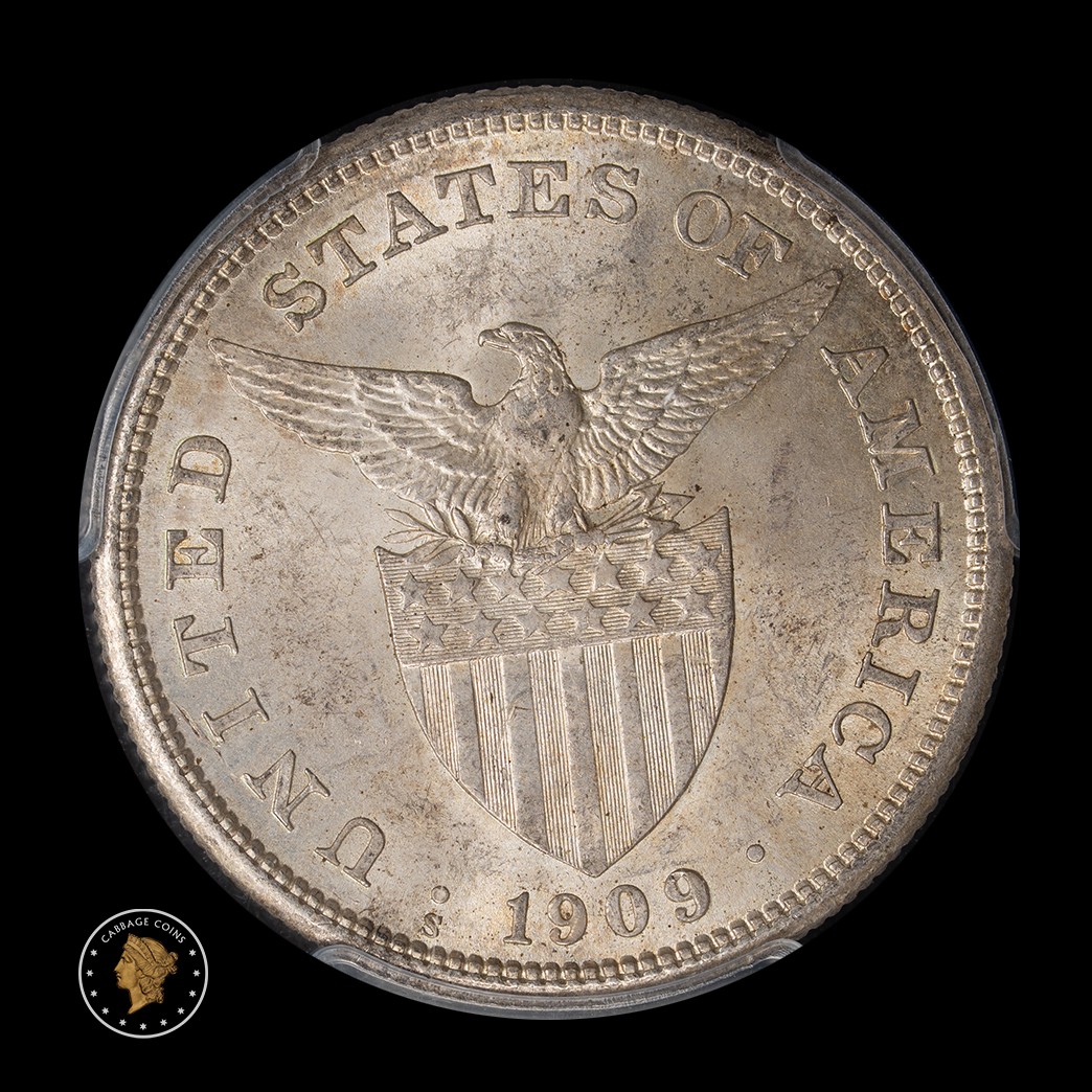 1909-S Peso US Philippines PCGS MS62  reverse