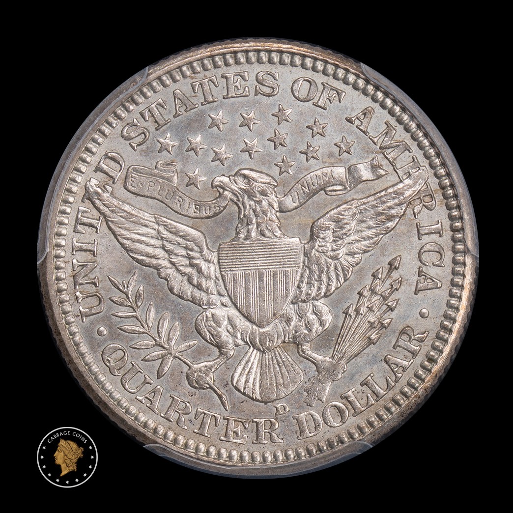 1913-D 25C Barber Quarter Dollar PCGS MS63 reverse