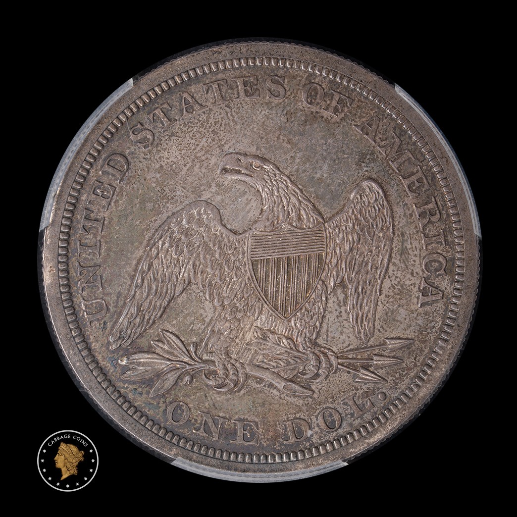 1862 $1 Liberty Seated Dollar Proof PCGS PR63 reverse