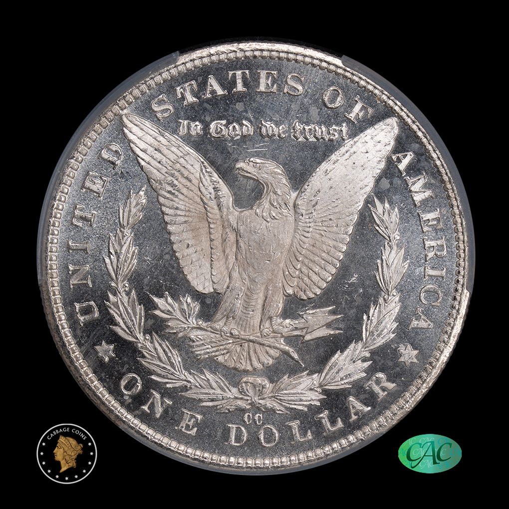 1881-CC $1 Morgan Silver Dollar CACG MS64DMPL reverse