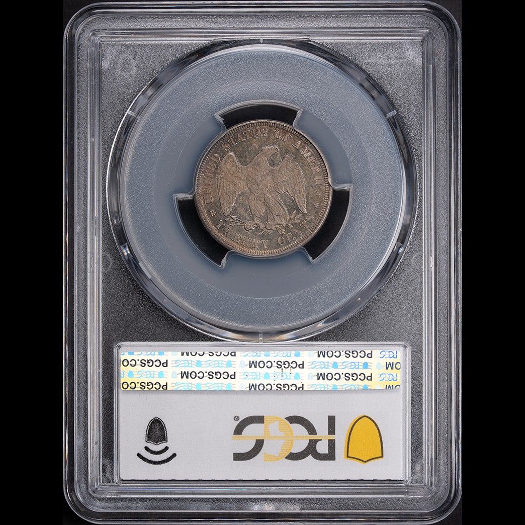 1875 20C Twenty Cent Piece PCGS MS63 CAC in holder, view 2
