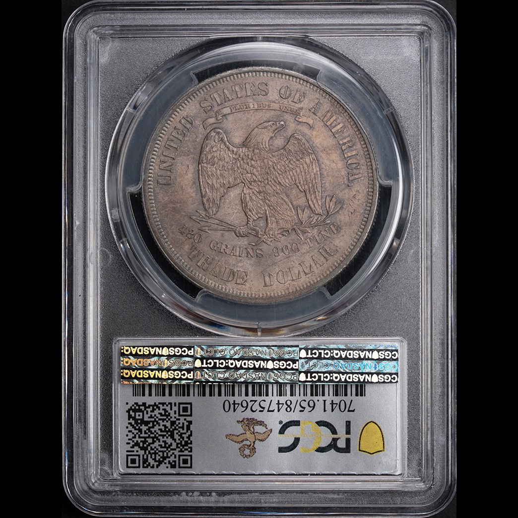 1876 T$1 US Trade Dollar PCGS MS65 ex: DL Hansen reverse