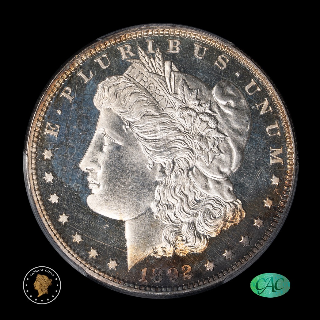 1892 $1 Proof Morgan Silver Dollar PCGS PR62CAM CAC obverse