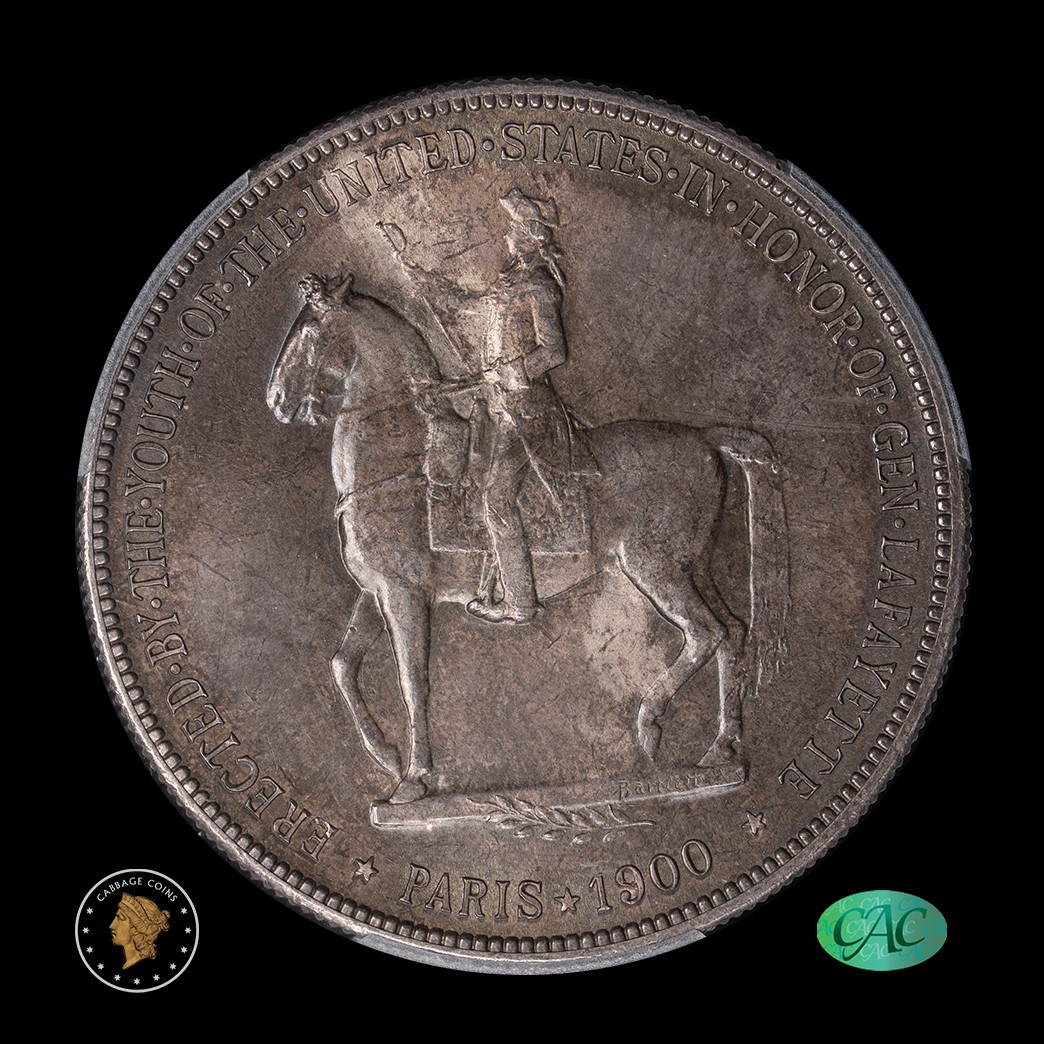 1900 $1 Lafayette Silver Dollar Commem PCGS MS64 CAC reverse