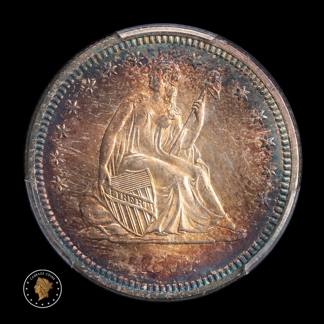 1877-S 25C Liberty Seated Quarter PCGS MS65 (toned) obverse