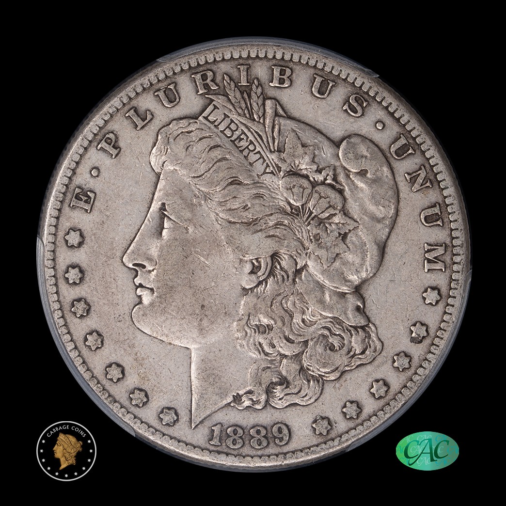 1889-CC $1 Morgan Silver Dollar PCGS VF25 CAC obverse