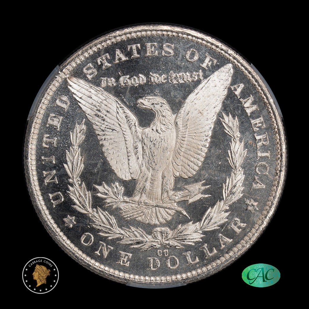 1881-CC $1 Morgan Silver Dollar CACG MS64DMPL reverse
