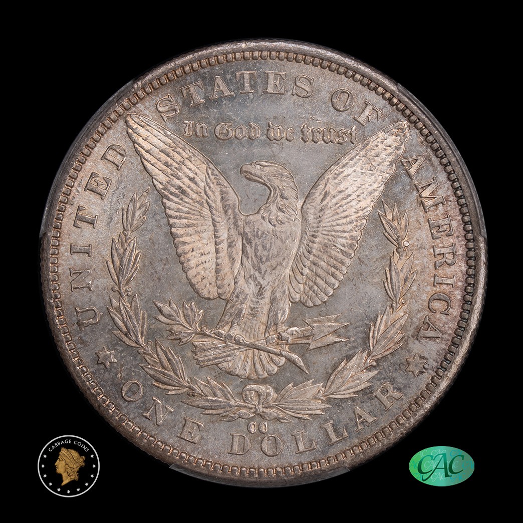 1892-CC $1 Morgan Silver Dollar PCGS MS64 CAC reverse