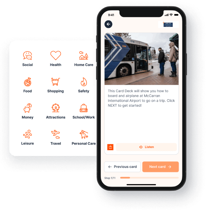 The MagnusCards app showing a Harry Reid International Airport Card Deck