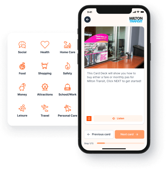 The MagnusCards app showing a Milton Transit Card Deck