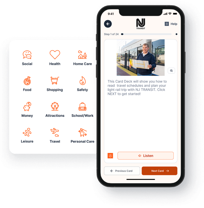 The MagnusCards app showing an NJ TRANSIT Card Deck