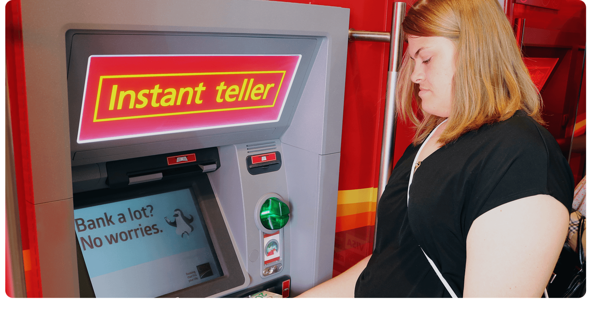 A customer at a CIBC ATM