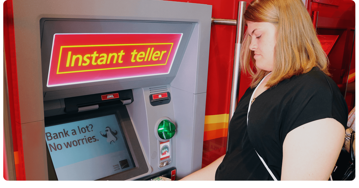 A customer at a CIBC ATM
