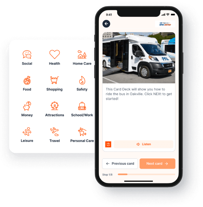 The MagnusCards app showing a NFTA Metro Card Deck