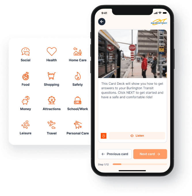 The MagnusCards app showing a Burlington Transit Card Deck