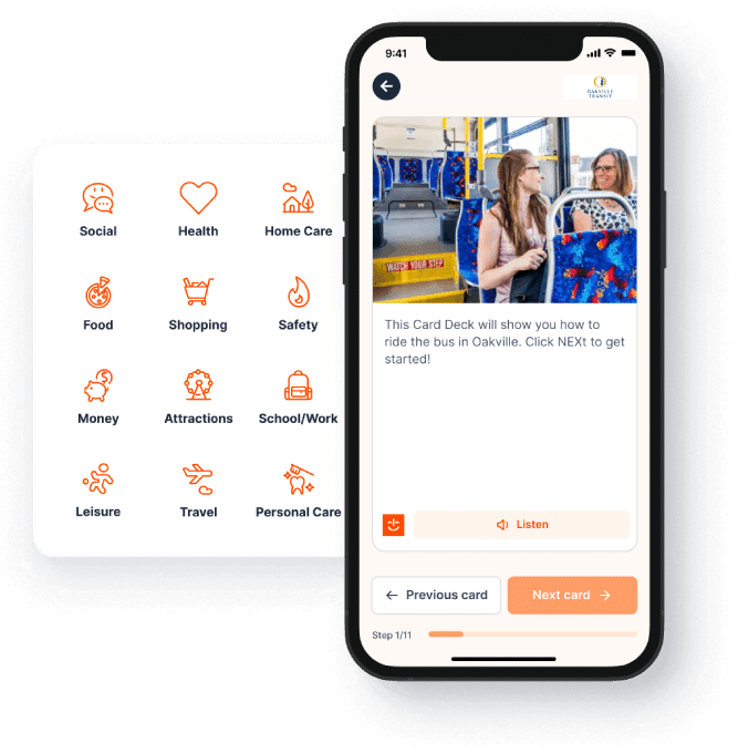 The MagnusCards app showing a Oakville Transit Card Deck