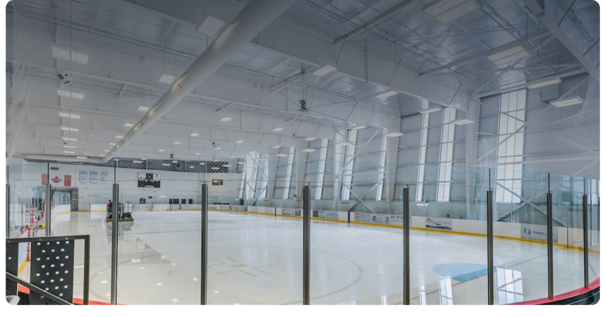 An empty indoor ice rink