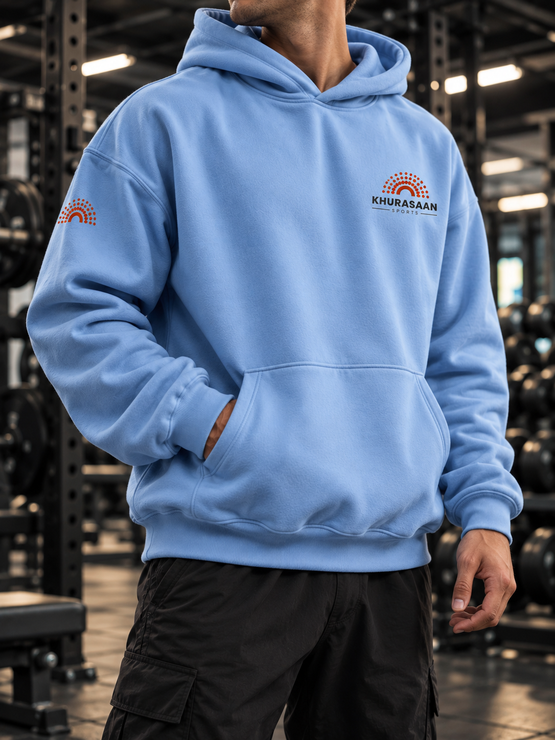 Sky Blue Khurasaan Gym Hoodie