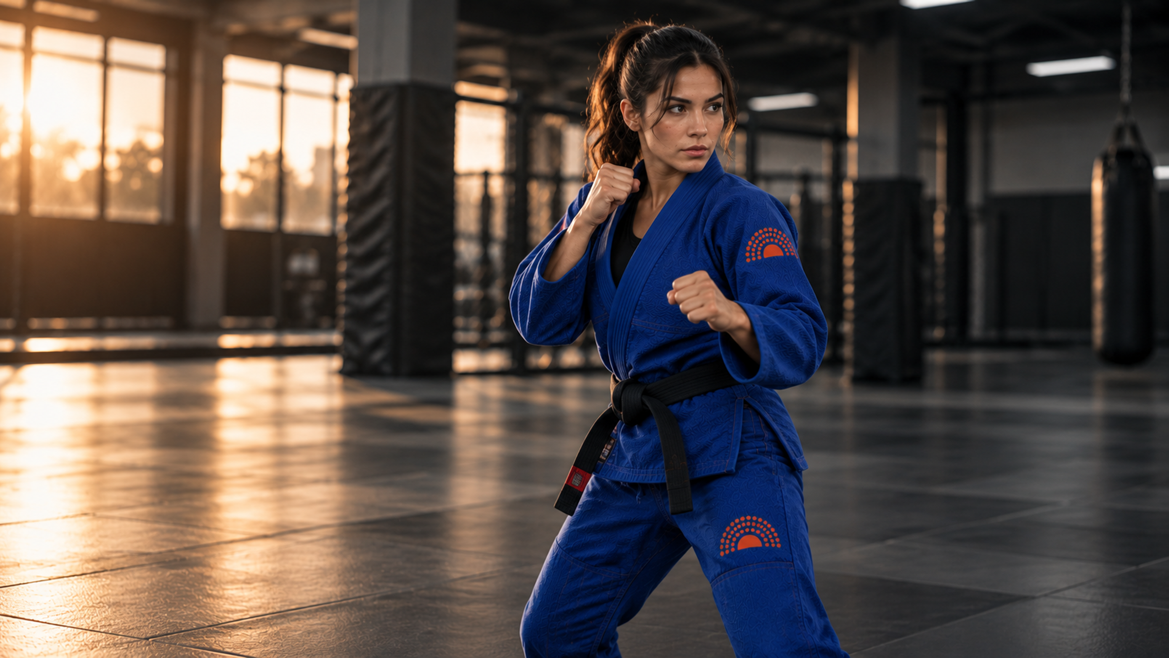 Sunlit Jiu-Jitsu Guardian in the Dojo