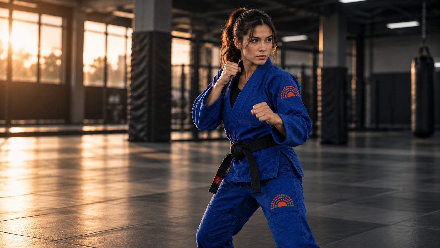 Sunlit Jiu-Jitsu Guardian in the Dojo