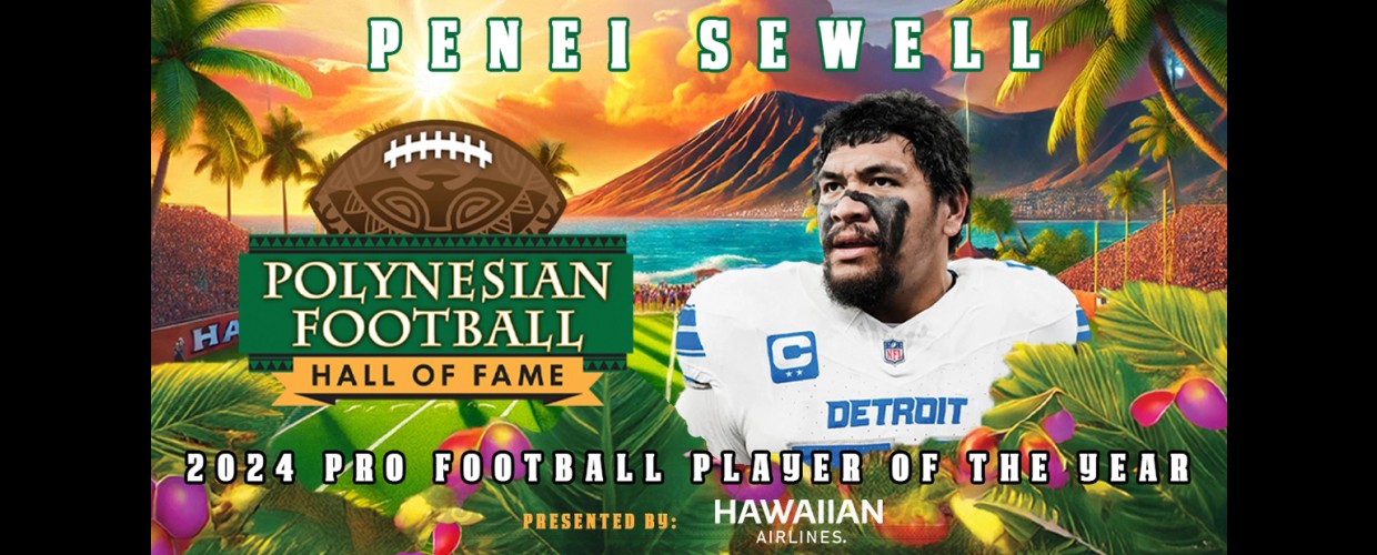 Cover Image for Detroit Lions Offensive Lineman Penei Sewell Named Polynesian Pro Football Player Of The Year Presented By Hawaiian Airlines