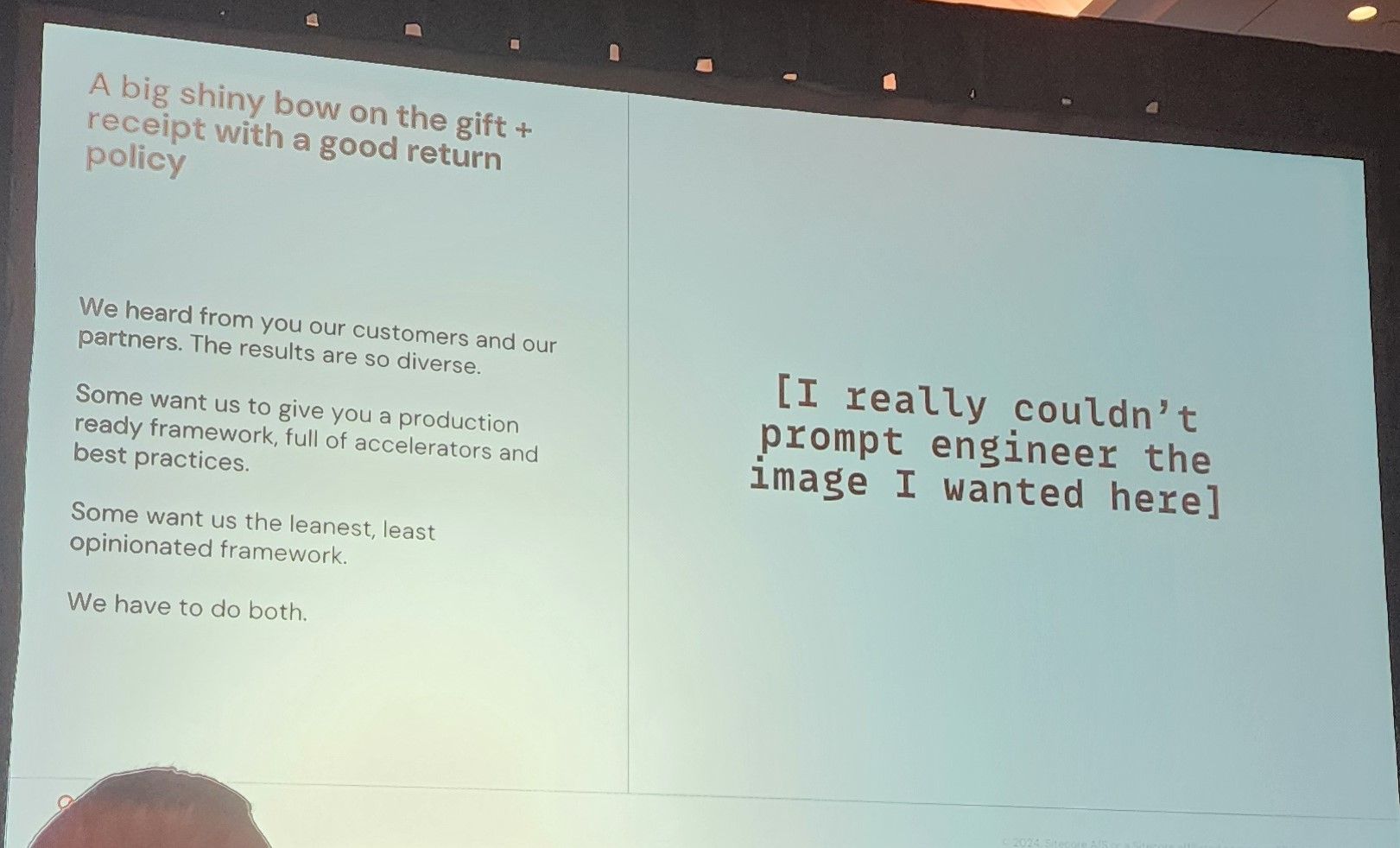 This is the second challenge that Liz is trying to solve for, which I agree is a constant challenge. It also is that some want opinionated software, that decides all the paths for the customer/user, while others want complete flexibility.