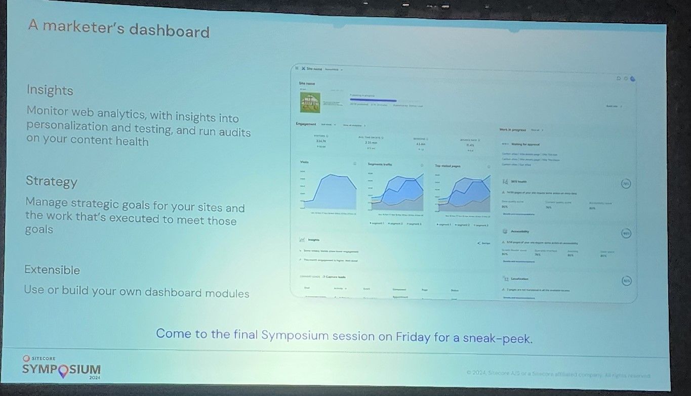 This is the proposed new marketer’s dashboard, which is also likely to be extensible, so you could add Salesforce metrics and other useful information here.