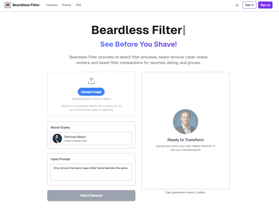 image of Beardless Filter
